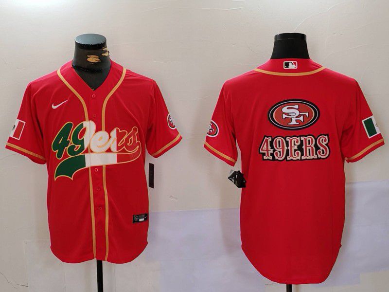 Men San Francisco 49ers Blank Red Second generation Mexican Joint Name 2024 Nike Limited NFL Jersey style 7